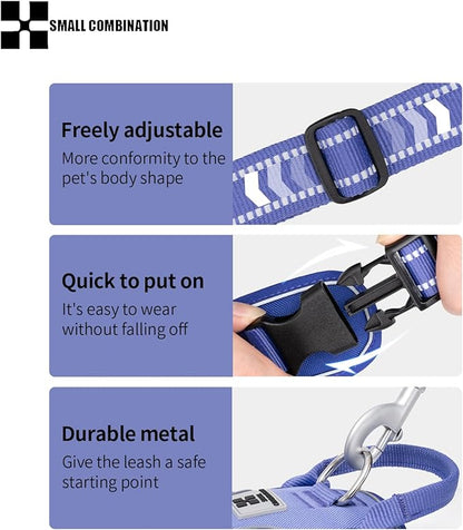 Lavender Purple Dog Harness | Heavy-Duty Reflective & Breathable Mesh | Adjustable 4-Point Control for XS-XL Dogs | No-Pull Step-in Design (XL)