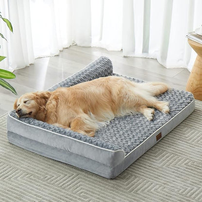 BFPETHOME Orthopedic Dog Beds for Extra Large Dogs, Waterproof Sofa XXL Pet Bed with Sides, Non-Slip Bottom and Egg-Crate Foam Big Dog Couch Bed with Washable Removable Cover,Pet Bed for Large Dogs