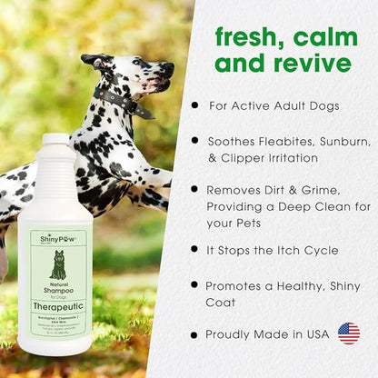 Shiny Paw Dog Shampoo Itchy Skin Relief | Hypoallergenic Dog Wash | Eucalyptus, Chamomile & Aloe Vera | Dog Shampoo Sensitive Skin & Smelly Dogs | (32 oz, Eucalyptus, Chamomile & Aloe Vera)