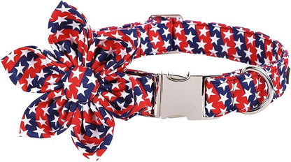 Lionet Paws Dog Collar with Flower, Soft and Comfortable, Adjustable Collar for Puppies and Cats Girl, Neck 8-12 inches