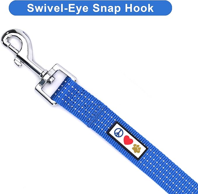 Pawtitas Blue Dog Leash 6 ft M/L Reflective Durable Lightweight Dog Lead for Medium or Large Dogs and Puppies