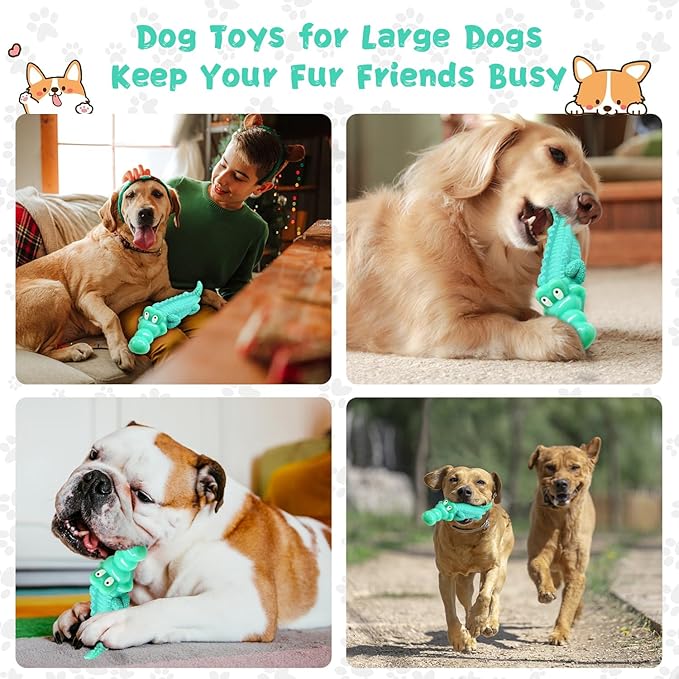 Large Dog Chew Toys for Aggressive Chewers： Almost Indestructible Dog Toy to Keep Them Busy & Reduce Boredom-Gift Toys for Small Medium, Large Breed