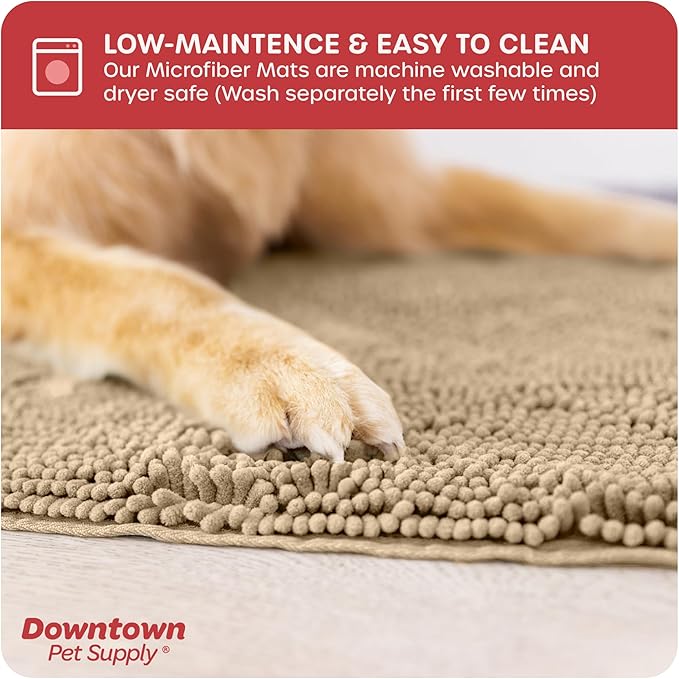 My Doggy Place Dog Mud Mat, 31" x 20" Oatmeal – Thick Microfiber Entry Rug for Snow, Mud & Salt – Absorbent, Quick-Dry, Washer-Safe & Non-Slip, Medium
