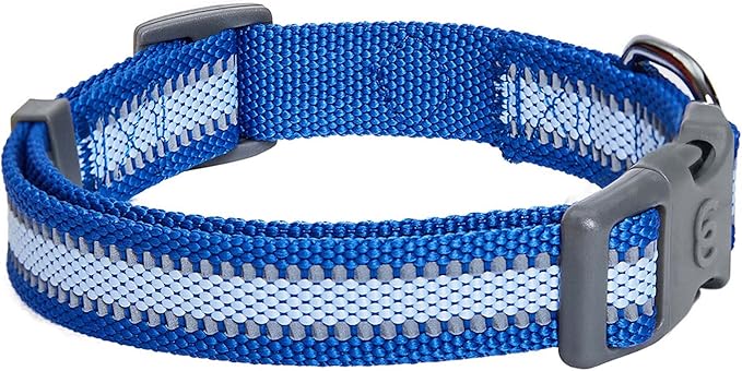 Blueberry Pet Medium Dog Collar in Reflective Navy Blue | Adjustable Classic Nylon Strap | Durable, Stylish & High-Visibility Dog Gear
