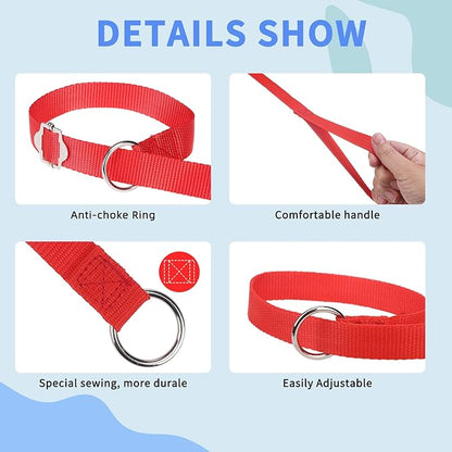 HOMIMP Slip Lead Dog Leash 6 FT- 6 PCS Bulk Colors Kennel Control Leashes for Small Medium Large Dogs Puppy Animal Rescue, Grooming - Heavy Duty Strong Nylon 6 Foot Long for Shelter, Vet, Training