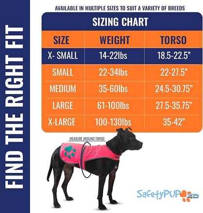 SafetyPUP XD Dog Reflective Vest – Hi-Vis Fluorescent Visibility That Helps to Safeguard Your Pet On/Off Leash in Urban & Rural Areas (Pink, X-Small)
