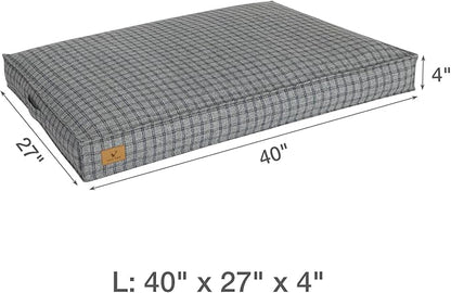 Dog Bed with Easy-Grip Handle - Shredded Memory Foam Pet Bed, Removable & Machine Washable Cover, Non-Slip Bottom, Choose from Cooling Linen or Warm Flannel Style for Dogs & Cats(Large)