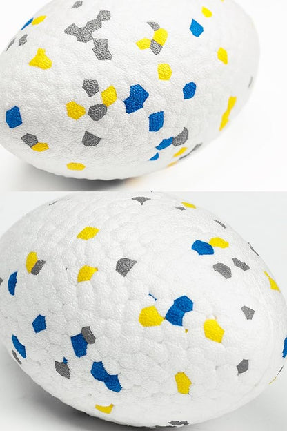 Moonorange 4.72" Indestructible Large Rugby Balls for Aggressive Chewers Durable Olive Bouncy Interactive Football Toy for Dogs Fetch Game Lightweight Floating Outdoor Training, White