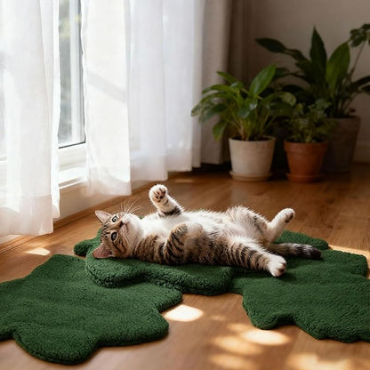 BrightRow 3 Pack Self Warming Pet Bed Leaf Shape Self Heating Cat Dog Mat Washable Thermal Sleeping Pad for Indoor Outdoor Hedgehog, Bunny, Sugar Glider, Rat, Chinchilla(Dark Green,Small-16 x20)
