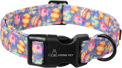 ARING PET Easter Dog Collar, Cute Purple Eggs Pet Collars with Quick Release Buckle for Puppy Small Medium Large Boy Girl Dogs-S
