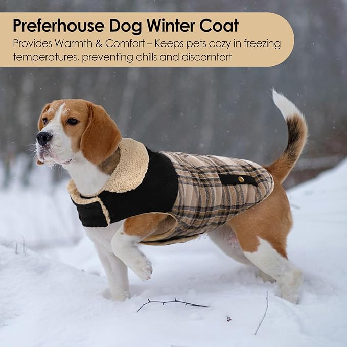 Dog Winter Jacket for Extra-Large Dogs, Pet Windproof Cold Weather Coats, Pets Clothes Snow Jacket, Golden Retriever, Labrador Retriever, Husky, Beige XL