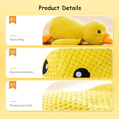 Cute Squeaky Duck Plush Toy for Small Medium Dogs, Soft Chew Toys with BB Squeaker for Gentle Chewers, Interactive Comfort and Fun Dog Toys for Boredom Relief