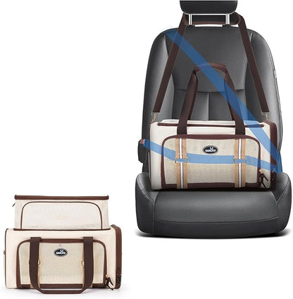 Wakytu Expandable Pet Carrier for Cats & Dogs, Airline Approved Cat Carrier, Large Travel Bag with with Extra Large Foldable mat