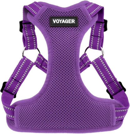 Best Pet Supplies Voyager Adjustable Step-In Flex Breathable Mesh Dog Harness for Small Medium Large Dogs (Purple), M