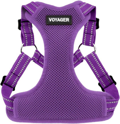 Best Pet Supplies Voyager Adjustable Step-in Flex Breathable Mesh Dog Harness for Small Medium Large Dogs (Purple), XL