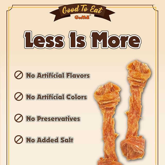 Gootoe Turkey Tendons for Dogs –All-Natural, Hypoallergenic Dog Treats, Rawhide Alternative, Long Lasting Puppy Chews, Healthy Dog Treats for Large Breeds, Bone (L), 9 Count Pack