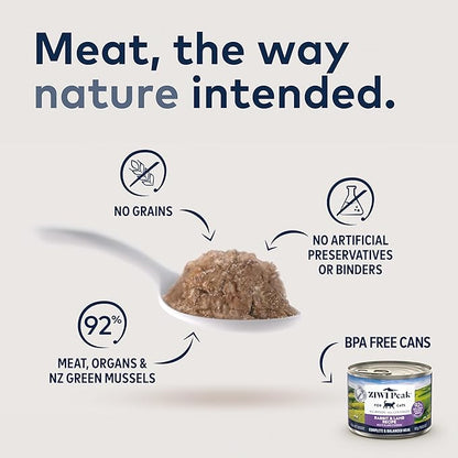 ZIWI Peak Wet Cat Food – All Natural, High Protein, Grain Free, Limited Ingredient, with Superfoods (Rabbit & Lamb, Case of 12, 6.5oz Cans)