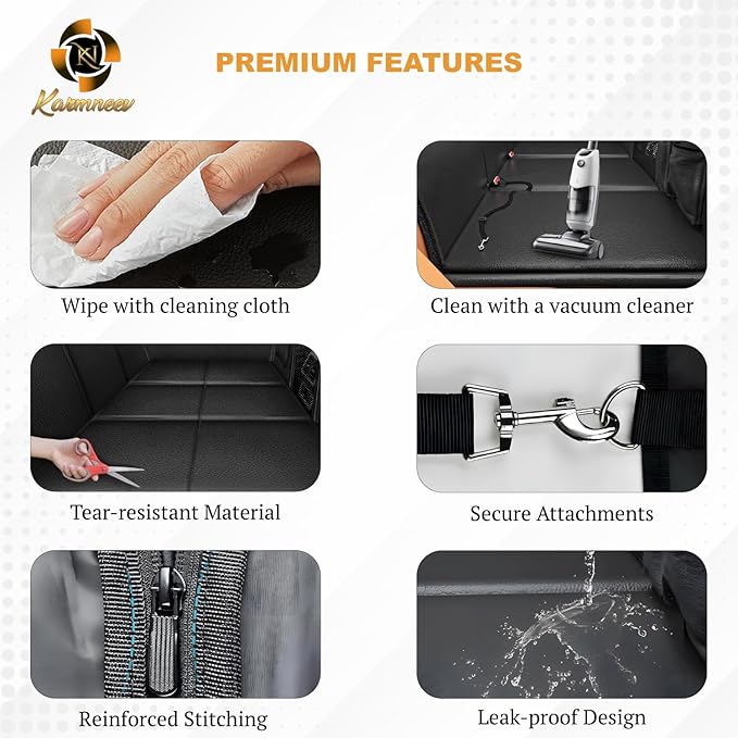 KARMNEEV Dog Seat Extender for Cars, Heavy-Duty Waterproof Dog Travel Back Seat Bridge, Anti-Scratch, Easy-Clean Surface, Designed for SUV and Truck Owners with Active Dogs, 400lb Max Load