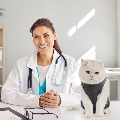 Avont Cat Recovery Suit - Kitten Onesie for Cats After Surgery, Cone of Shame Alternative Surgical Spay Suit for Female Cat, Post-Surgery or Skin Diseases Protection -Darkgrey(M)