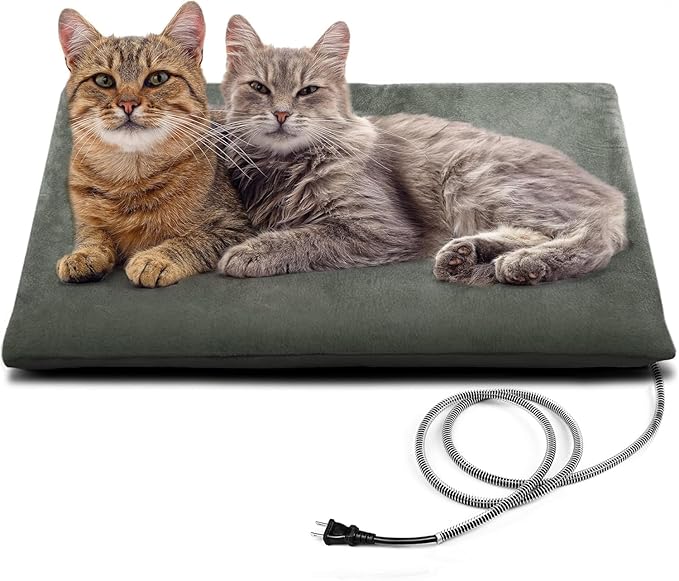 PETNF Outdoor Pet Heating Pad for Cats House Safe Electric Cat Warming Pad Waterproof Heated Cat House for Outside Feral Animal Outdoor Heat Dog Bed Mat 20"X16"