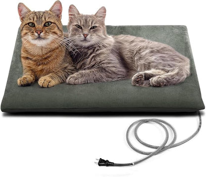 PETNF Outdoor Pet Heating Pad for Cats House Safe Electric Cat Warming Pad Waterproof Heated Cat House for Outside Feral Animal Outdoor Heat Dog Bed Mat 20"X16"