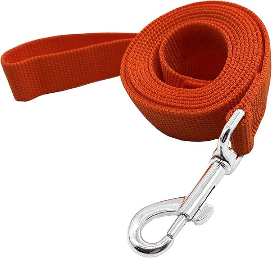Nylon Dog Training Leash, Traction Rope, 4/5/6 Feet Long, 3/4 Inch 1 Inch Wide, for Small and Medium Dogs (1'' x 5 FT, Orange)