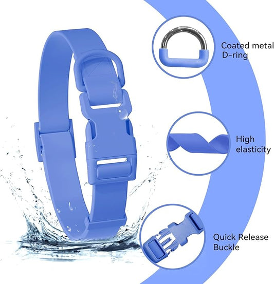 Waterproof Rubber Dog Collar, Odor-Resistant and Easy to Clean, Ideal for Daily Walks, Rainy Days, Swimming and Hiking, Fits Small Medium and Large Dogs