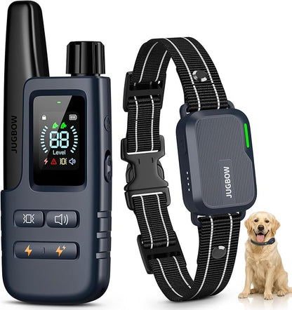 Jugbow Dog Shock Collar - 4500FT Dog Training Collar with Remote, IPX8 Waterproof Electric Dog Collar with 4 Training Modes, Rechargeable eCollar for 10-120lbs Small Medium Large Dogs(NBU)