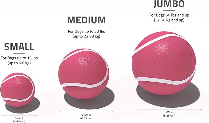 Playology Dog Toys | Squeaky Chew Ball - Bouncy Durable Floating Fetch Ball for Dogs | Medium Red Velvet Cake Limited Edition Valentine's Toy - Easy to Clean and Made from Non Toxic Materials