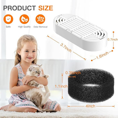 Cat Water Fountain Filters for 108/3.2L& 4L/134oz Stainless Steel Pet Water Dispenser Fountain Filters(9 Filters& 9 Sponges)