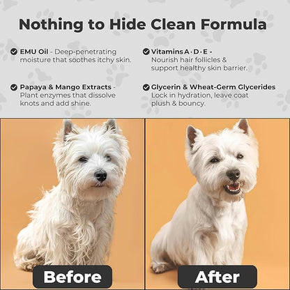 Play Date Dog Detangler Spray for Doodles, Poodles & Curly Breeds - 17 fl oz Doodle Detangler Spray with Emu Oil - Doodle Me This Kingston and Hamilton Dog Dematting - Sulfate & Paraben Free, USA Made