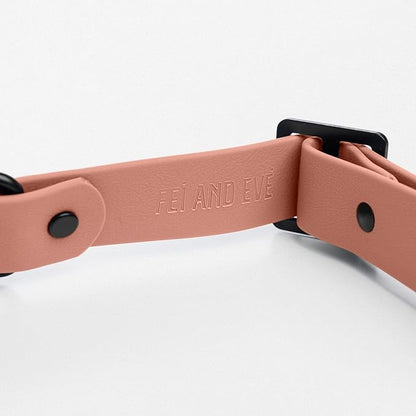 2026 New Edition, Fei & Eve PVC MagEase Dog Collar - Patented Magnetic Buckles | Quick-Release | 450LB Escape-Proof | Fur-Safe | Adjustable Fit | Small Blush