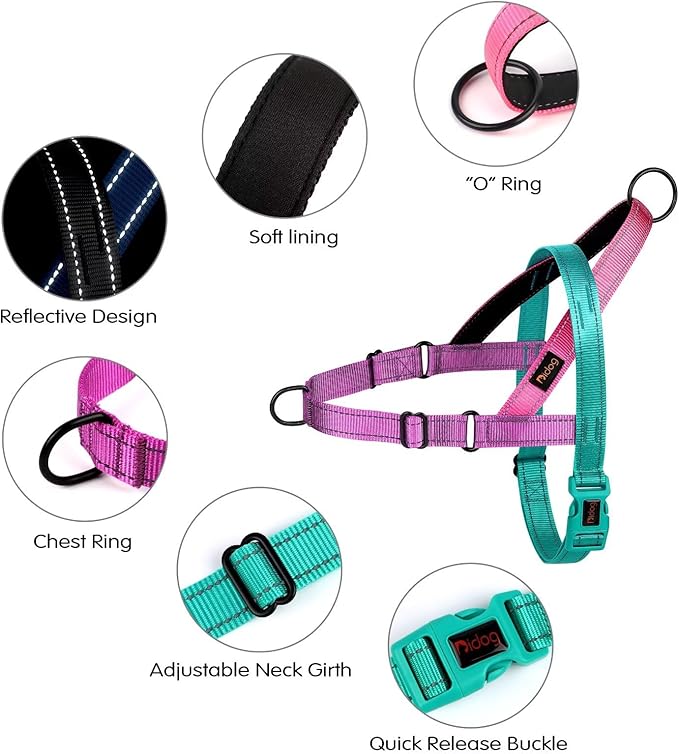 Didog No Pull Dog Harness with Soft Padded Handle, Quick Fit & Lightweight Adjustable Vest Harness, Easy for Training Walking for Small & Medium and Large Dogs(Dark Green,M)