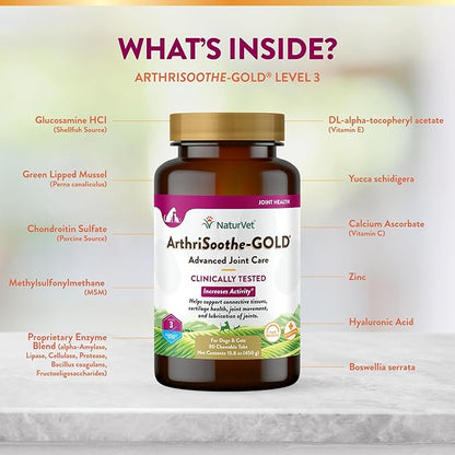 NaturVet Time Release ArthriSoothe Gold Tablets, 90 Pills