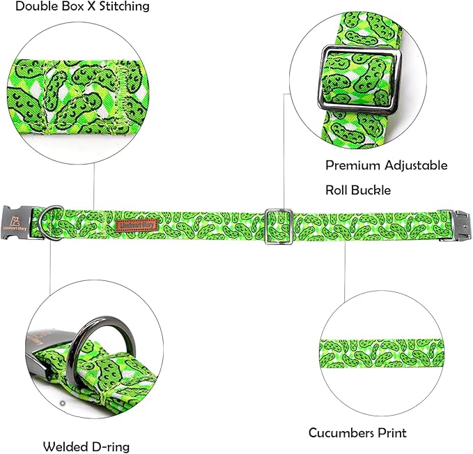 Lionheart Green Dog Collar - Soft, Durable, Adjustable for Females - Spring Collar Gift