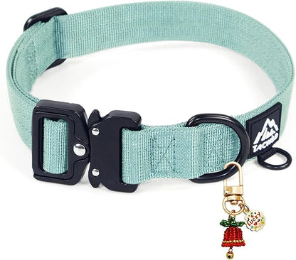 Dog Collar for Small Dogs Christmas Boy Girl - Adjustable, Chew Proof Nylon Collar with Metal Quick Release Buckle and D-Ring for Dog Tags (Florida Seaside, S)(not Included The Pendant)