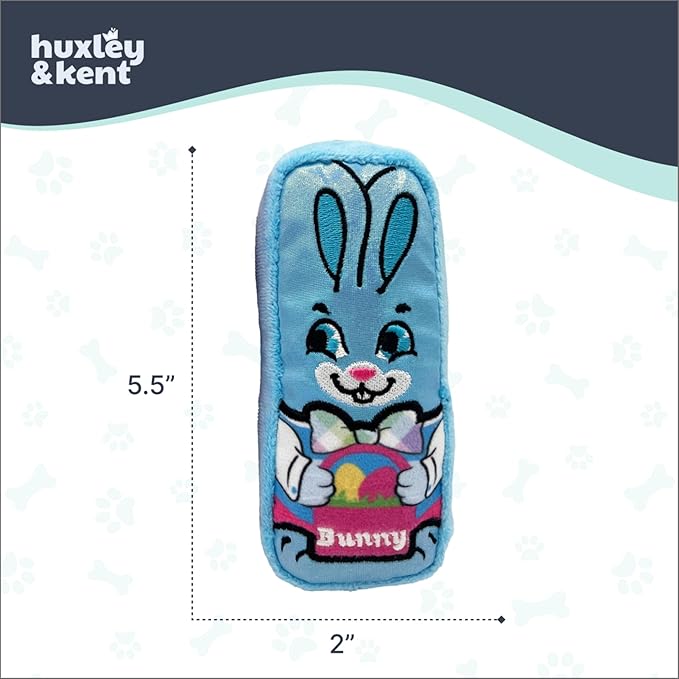 Huxley & Kent Funny Dog Toy w/Squeaker – Power Plush Squeaky Dog Toys for Small Dogs – Durable Small Stuffed Animal for Indoor Play & Fetch - Tiny Tuff Funny Bunnies, 2pk