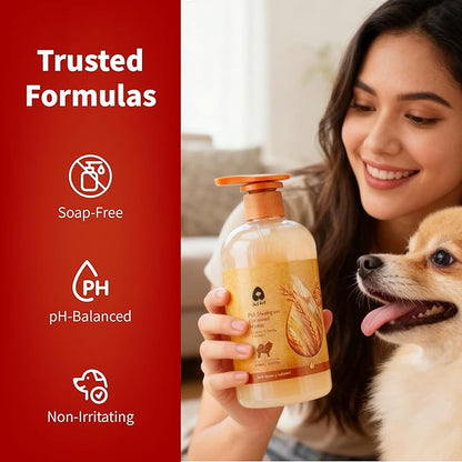 Arf Arf Dog Shampoo Softening Formula, Soften & Fluffy Oatmeal 16oz—Plant-Based 4-in-1: Cleans, Conditions, detangles, moisturizes. Oatmeal & Honey Soothe Itchy Skin. Hypoallergenic. Made in Taiwan.