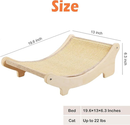 UUig Cat Scratcher Sisal Cat Scratching Bed 19.6 inches Cat Scratch Chair Hammock Lounge Cat Scratcher for Indoor Cats Scratching Post Lounger