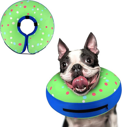 Supet Inflatable Dog Cone Collar Alternative After Surgery, Doggie Neck Donut Collar Recovery ECollar for Post Surgery, Soft Dog Cone for Small Medium Puppies Cats