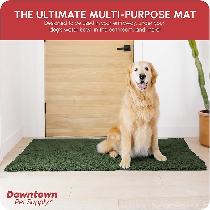 My Doggy Place Dog Mud Mat, 60" x 36" Chive – Thick Microfiber Entry Rug for Snow, Mud & Salt – Absorbent, Quick-Dry, Washer-Safe & Non-Slip, X-Large