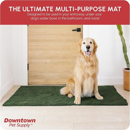 My Doggy Place Dog Mud Mat, 60" x 36" Chive – Thick Microfiber Entry Rug for Snow, Mud & Salt – Absorbent, Quick-Dry, Washer-Safe & Non-Slip, X-Large
