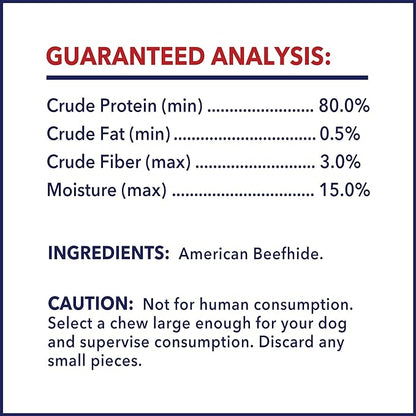 Pet Factory 100% Made in USA Beefhide 7" Rolls Dog Chew Treats - Natural Flavor, 4 Count/1 Pack