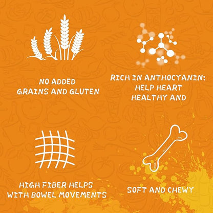 PAWUP Chicken Sweet Potato Dog Treats, Double Sweet Potato Chews with Taurine, Healthy Pet Snacks for Small Medium Large Dogs, 12.5 oz