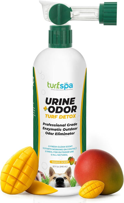 TurfSpa Urine & Odor Turf Detox: 32 oz Mango Scented Professional Enzyme Cleaner & Odor Eliminator for Artificial Grass, Turf, Concrete & Patios, Pet Urine Enzymatic Cleaner for Dogs & Cats
