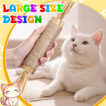 Soulchen 4 Pack 15 Inches Huge Silvervine Sticks Cat Toys Large Natural Cat Chew Toy Kittens Catnip for Teeth Cleaning, Big Catmint Blend Stick Dental Kitty Chews for Indoor