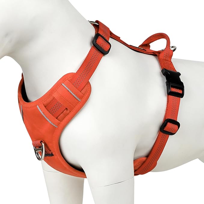 Plutus Pet No Pull Dog Harness, Reflective Adjustable Dog Vest Harness with Handle, Escape Proof, Soft Padded for Small Medium Large Dogs (Orange, XS)