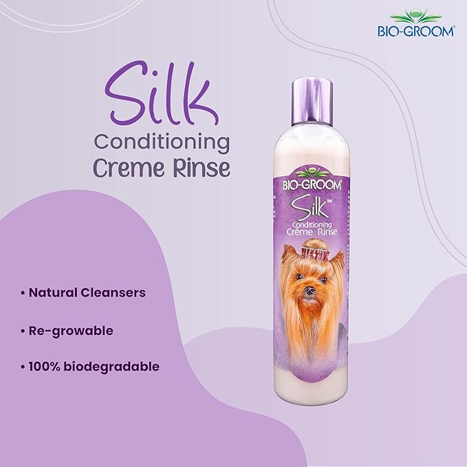Bio-Groom Silk Creme Rinse Dog Conditioner - Conditioner for Dogs, Puppy Conditioner, Dog Conditioner Detangler, Dog Hair Conditioner - 12 Fl Oz 1-Pack