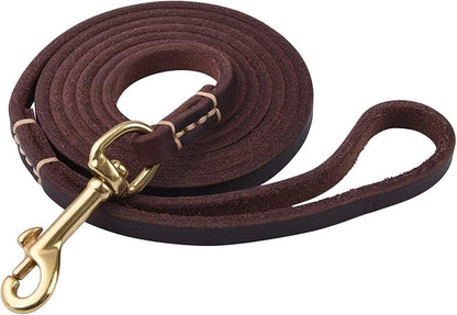 Dog Leash, 4ft 5ft 6ft Geniune Leather Dog Leash for Small Dogs, Dog Training Walking Running Brown