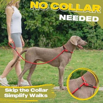 Fida Slip Leads for Dogs, 4 FT x 1/2" Dog Leash Heavy Duty Comfortable Strong Rope Lead for Large, Medium Dogs, No Pull Pet Training Leash with Highly Reflective,Red